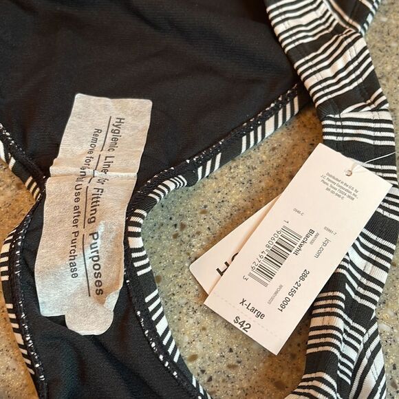 A.N.A. Black & White Stripe 2-Piece Bikini *NEW* - Picture 5 of 9